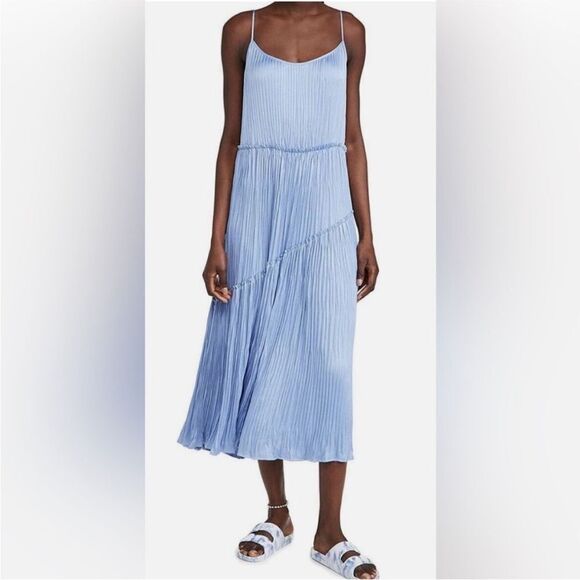 Vince Elegant Blue Pleated  maxi Dress, M - Picture 1 of 13
